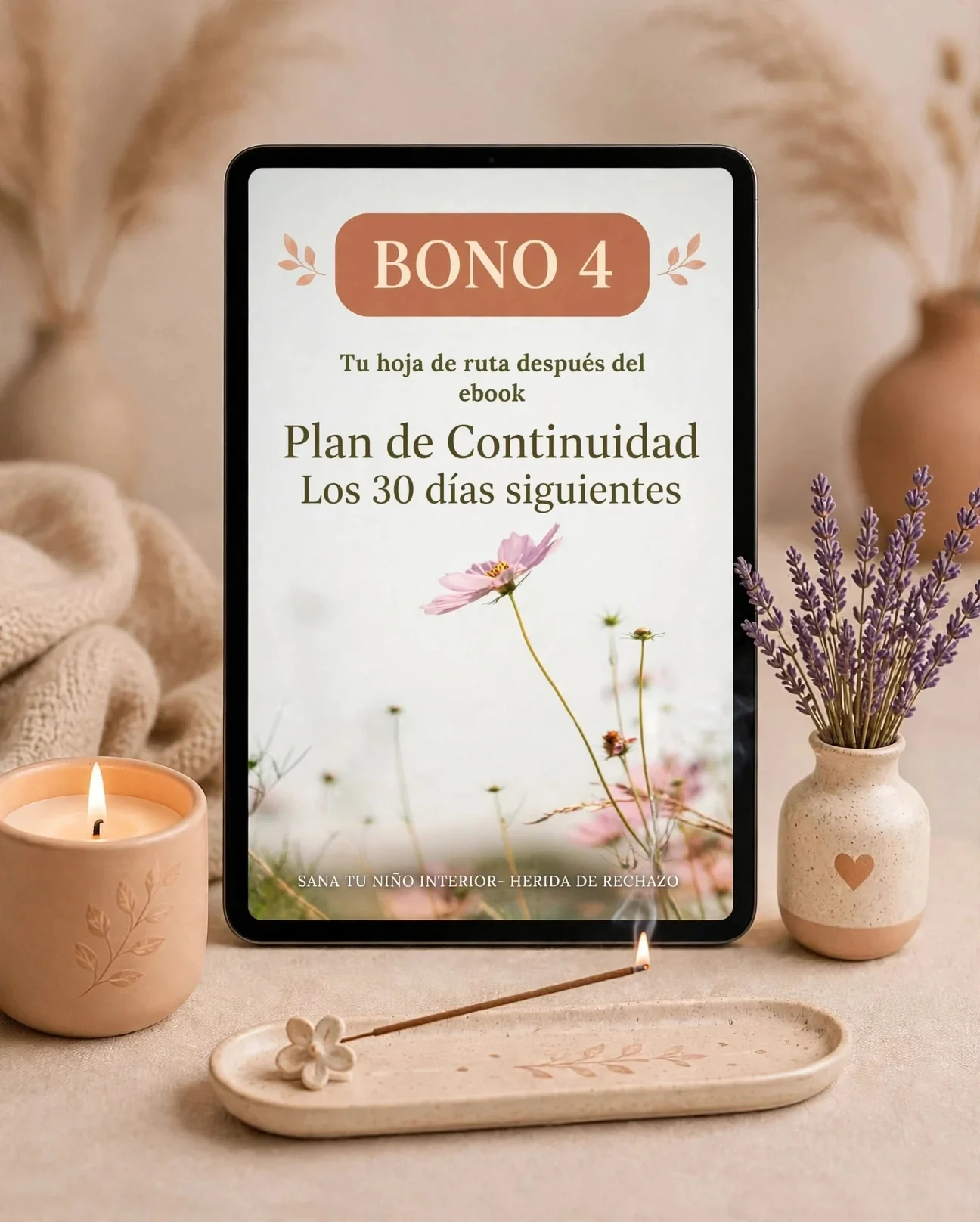 Mockup del Bono 4: Plan de Continuidad, los 30 días siguientes, en tablet